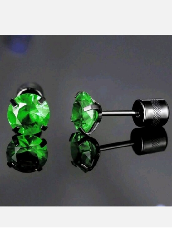 Disturbia Jewelry - screw back Green Stud Earrings